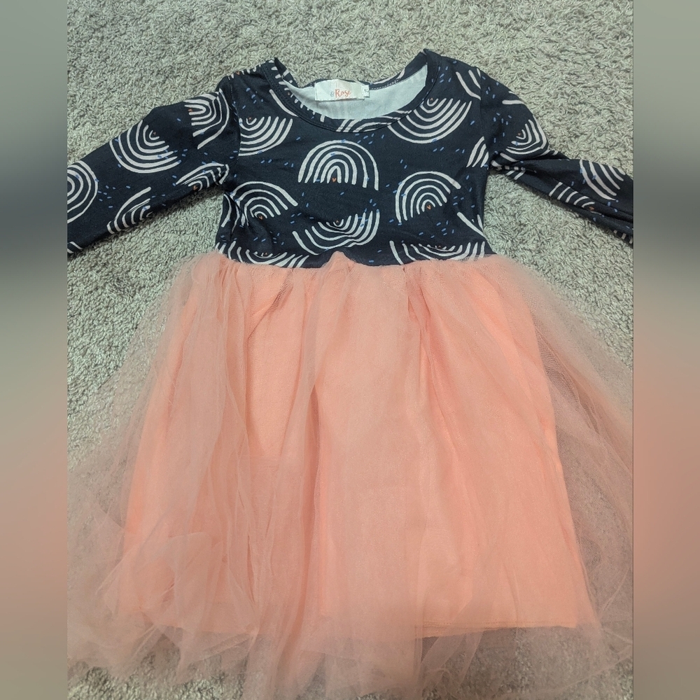 Mila & Rose Rainbow Print Tulle Dress